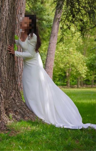 Vestido de Novia Pronovias Blanco Manga Larga