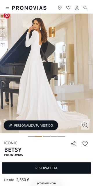 Vestido de Novia Pronovias Blanco Manga Larga