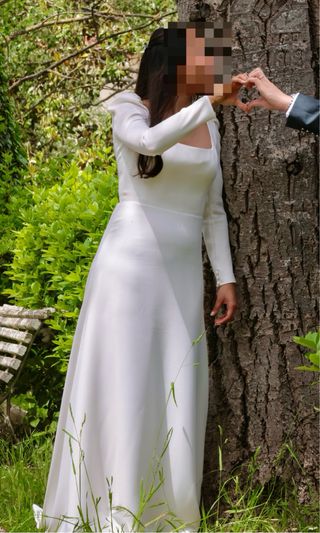 Vestido de Novia Pronovias Blanco Manga Larga