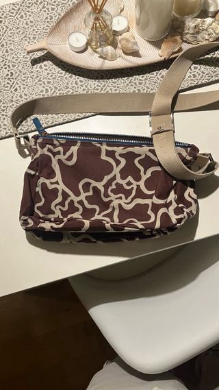 Bolso Tous estampado marrón y beige