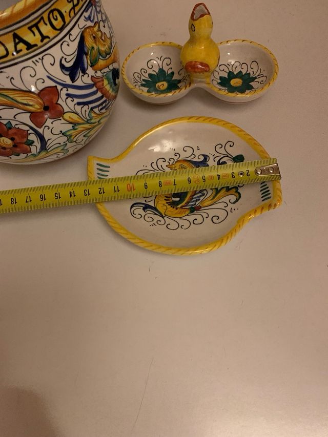 Set Ceramica Deruta Brocca e Vassoi