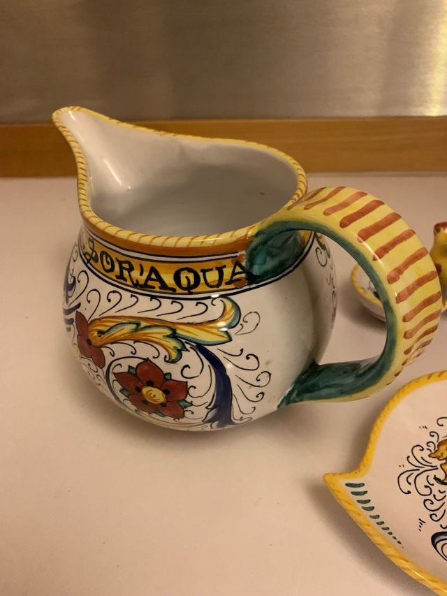 Set Ceramica Deruta Brocca e Vassoi