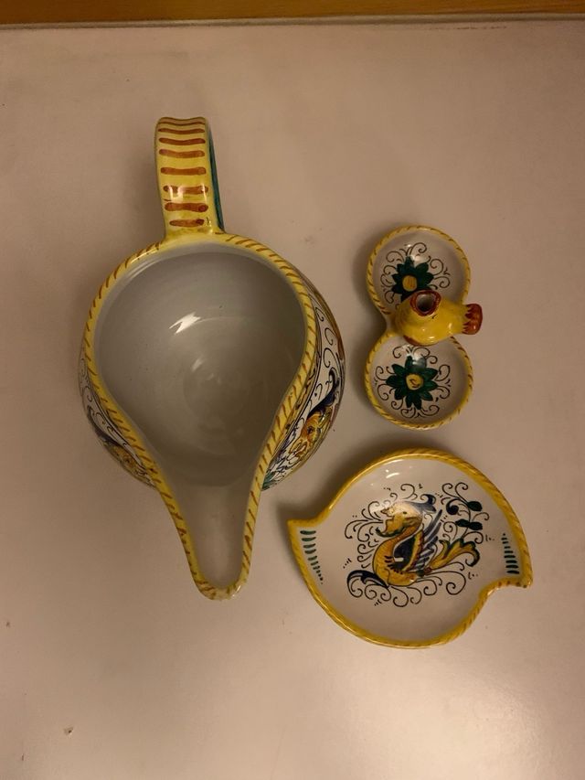 Set Ceramica Deruta Brocca e Vassoi