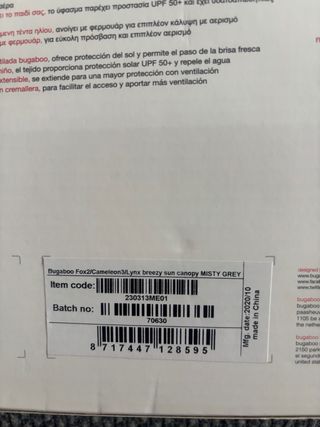 Capota Bugaboo Breezy Gris regalo capota invierno