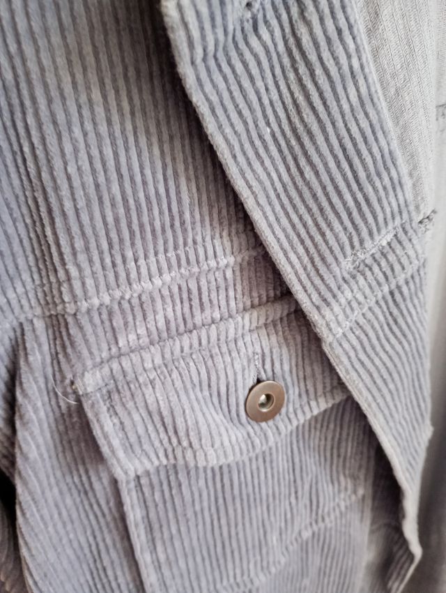 Cazadora Zara Corduroy Gris Talla S