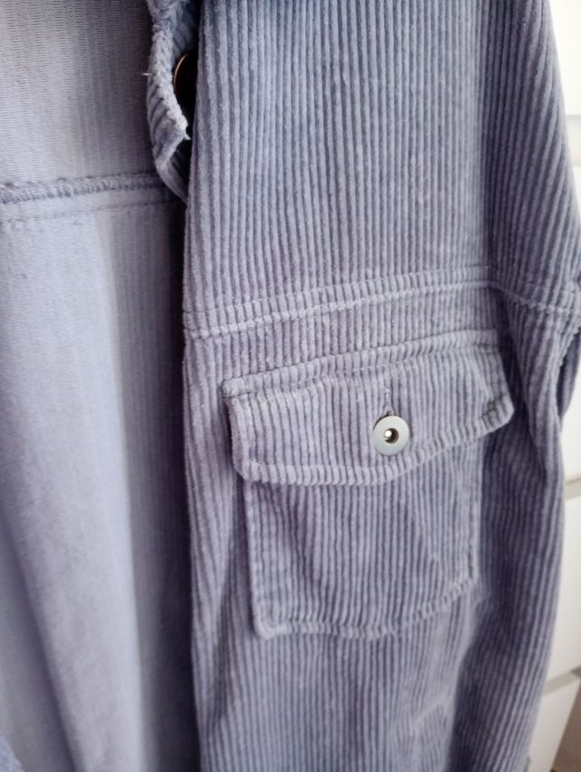 Cazadora Zara Corduroy Gris Talla S