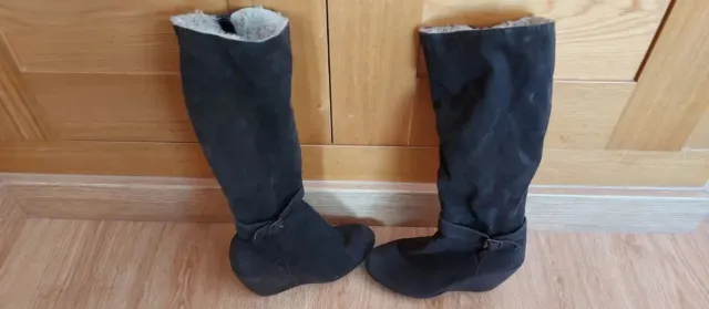 Botas altas cuña negras talla 36