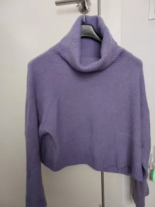 Jersey cuello alto lila