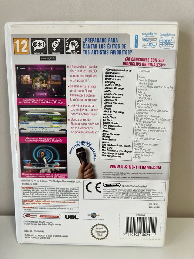 Pacchetto di gioco U-SING: U've Got Talent! + Microfono Wii