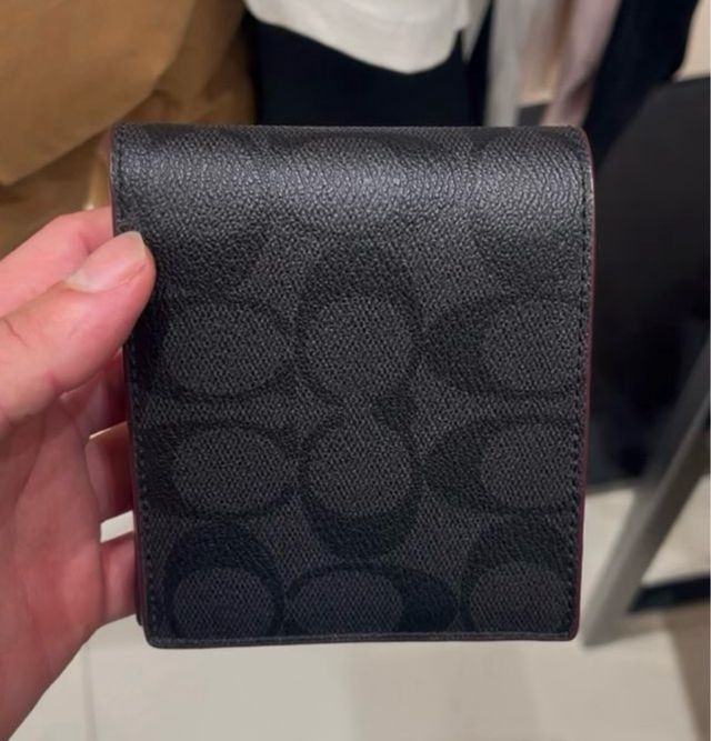 Cartera y tarjetero Coach Negra Monograma