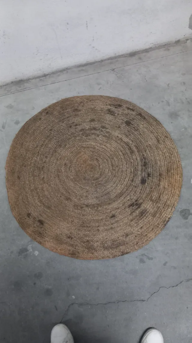 Tappeto rotondo in enea e iuta