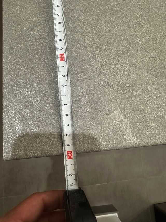 Mesa Acero Inoxidable y Madera Imitación a Piedra