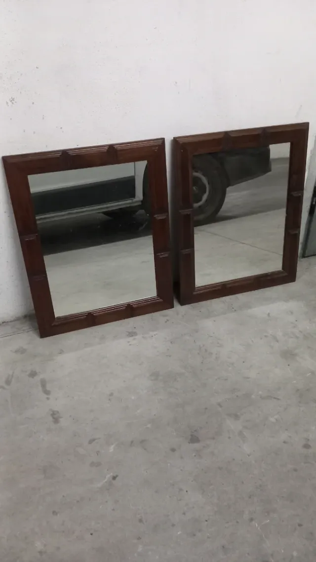 2 Specchi Rustici Spagnoli in Legno Marrone