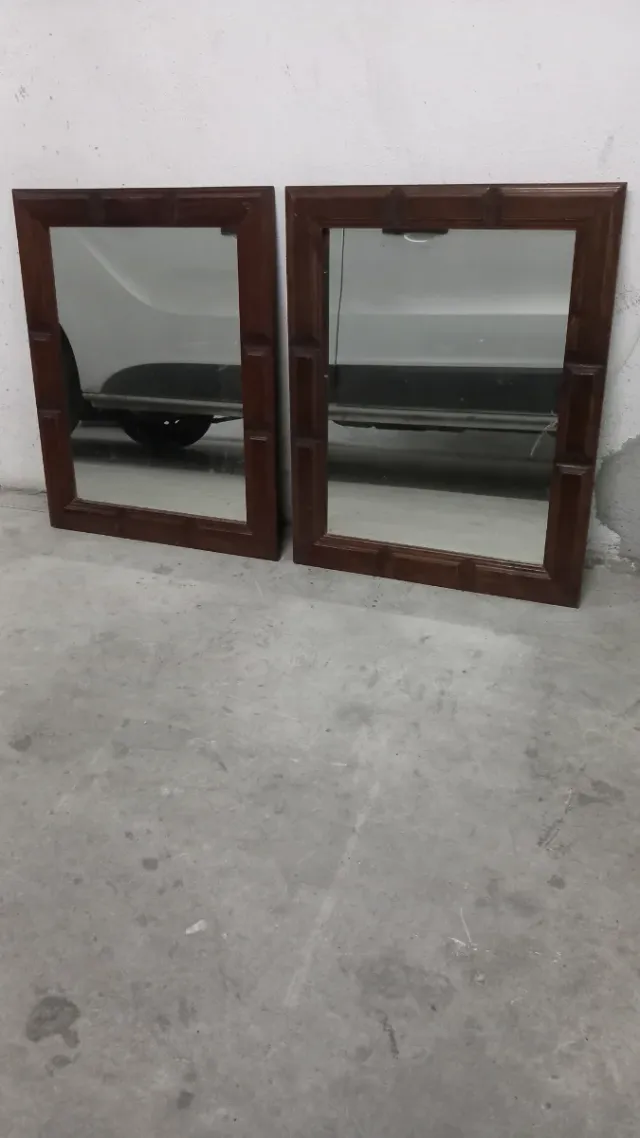 2 Specchi Rustici Spagnoli in Legno Marrone