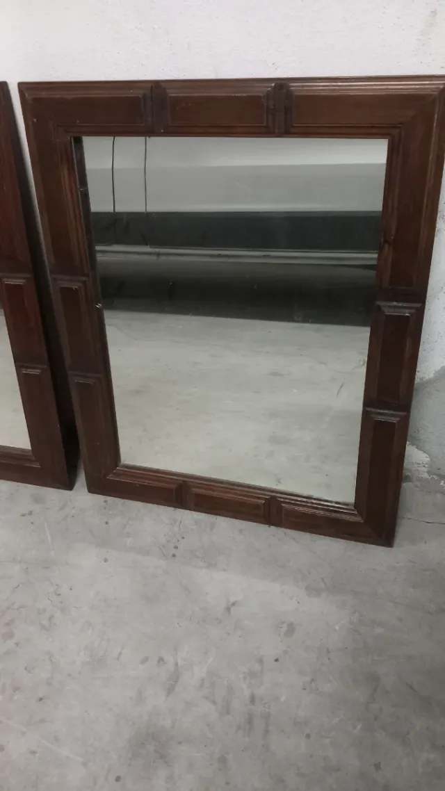 2 Specchi Rustici Spagnoli in Legno Marrone