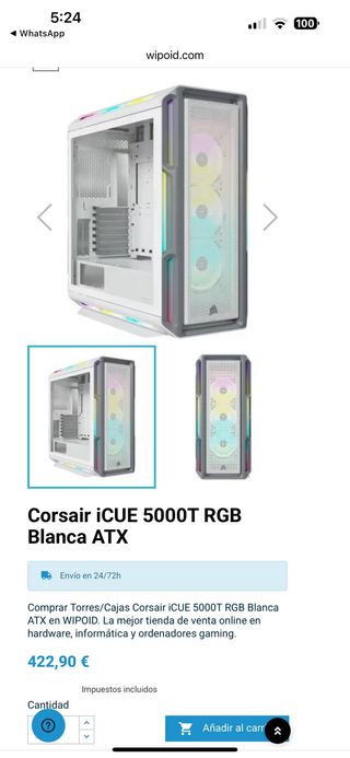 PC Gaming Blanco corsair