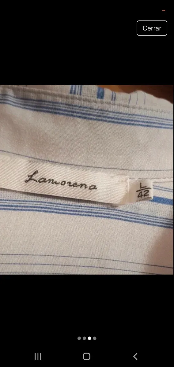 Camisa mujer rayas flor azul Talla L