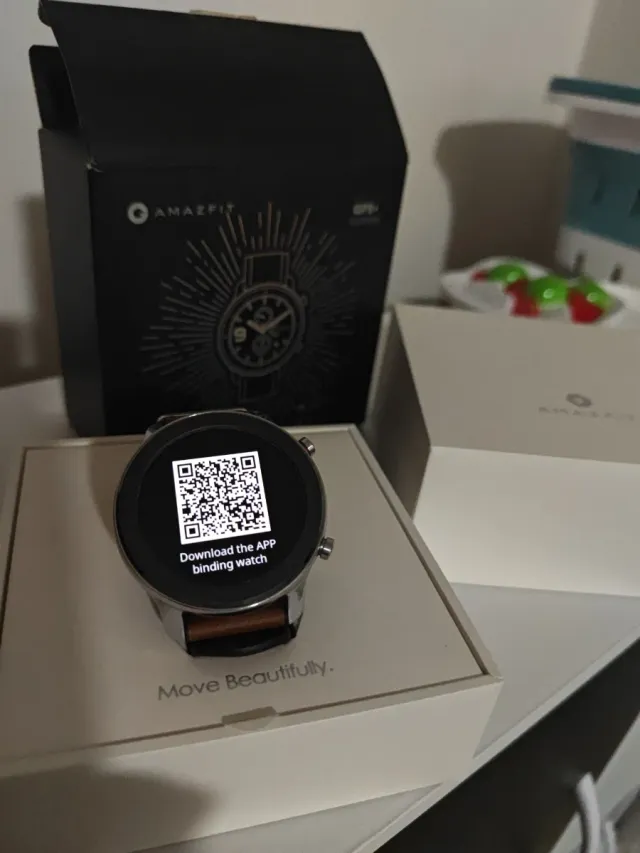 Amazfit GTR 47mm Smartwatch Plata/Marrón leer!