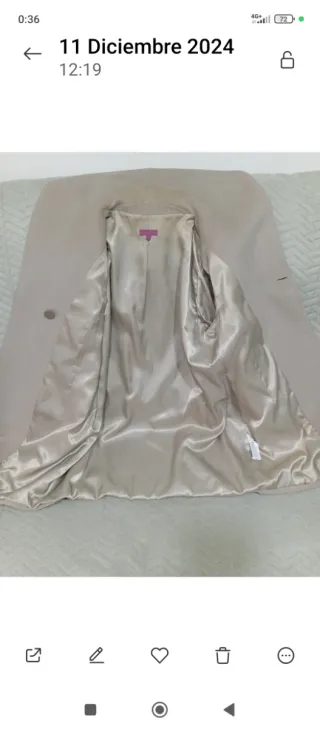 Abrigo Adolfo Domínguez mujer corto beige