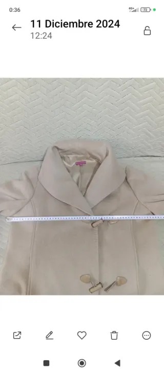 Abrigo Adolfo Domínguez mujer corto beige