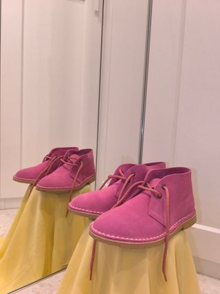 Botines de piel rosa