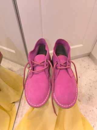 Botines de piel rosa