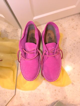 Botines de piel rosa