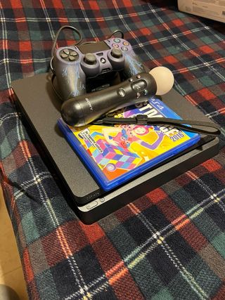 Consola PS4 Slim Negra + Mando y Juego