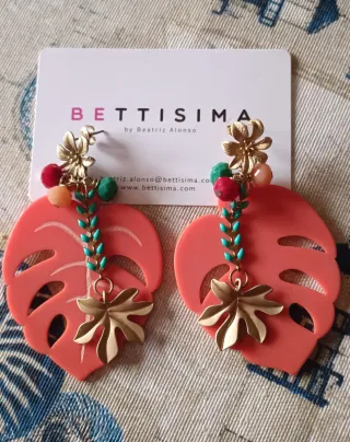 Pendientes Hoja Monstera Bettisima sin usar