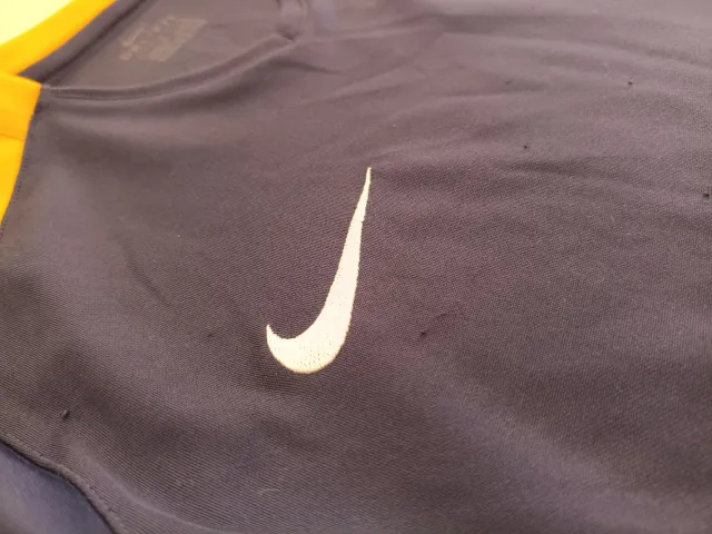 Camiseta Nike Dri-Fit Manga Larga Azul/Amarillo