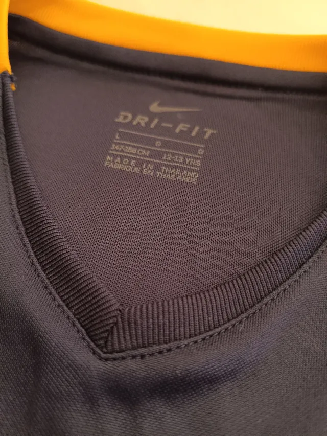 Camiseta Nike Dri-Fit Manga Larga Azul/Amarillo