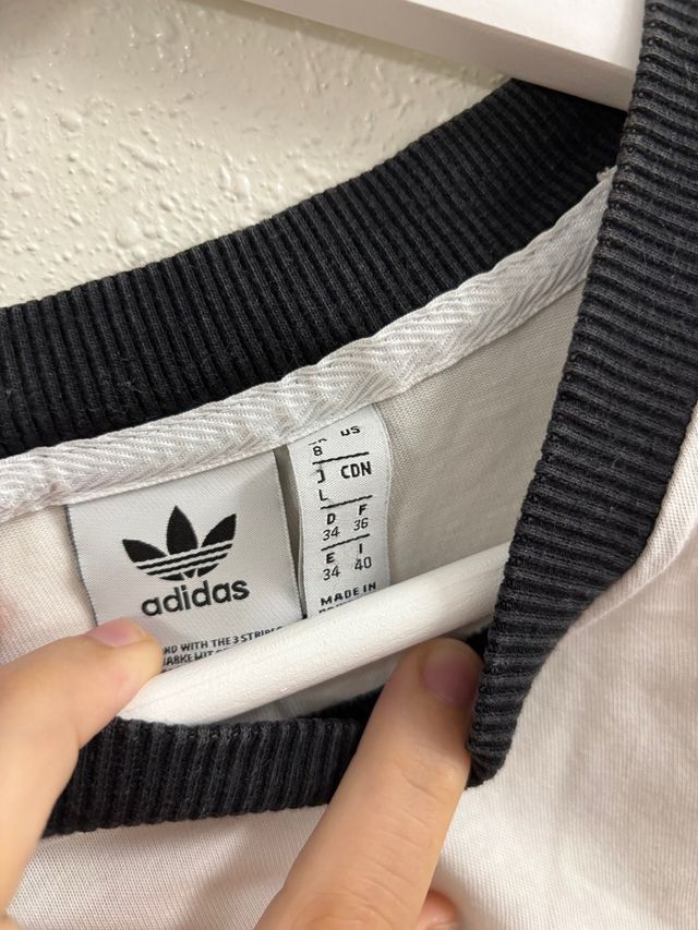 Camiseta Adidas Blanca Rayas Negras