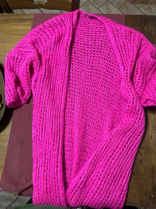 Cardigan lungo maglia traforata