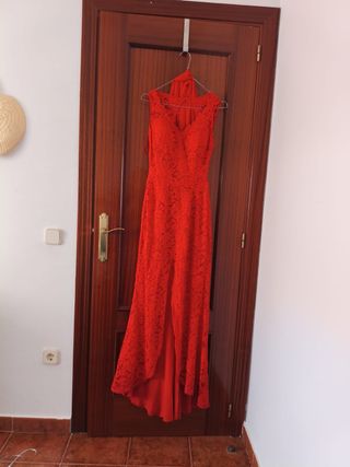 Vestido de fiesta rojo encaje