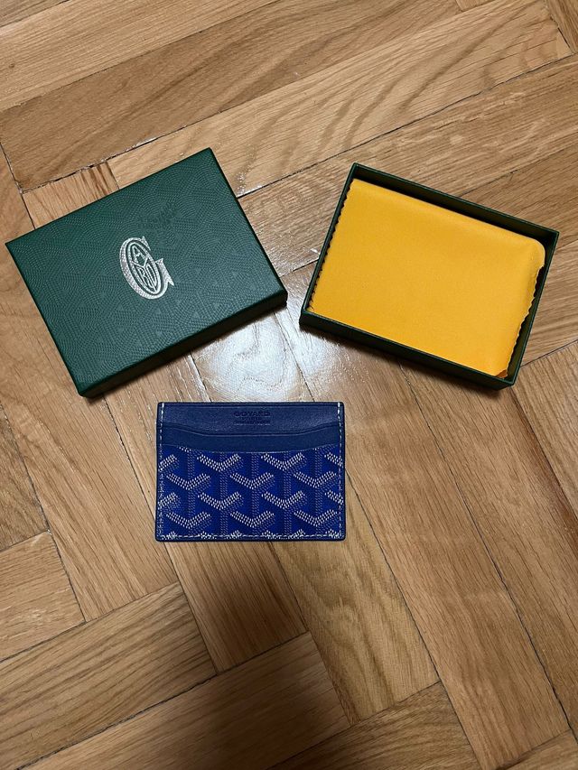 Tarjetero Goyard Azul Nuevo con Caja