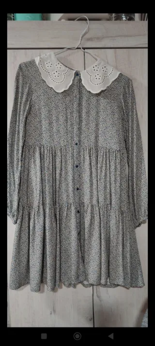 Vestido estampado cuello Peter Pan talla 13/14 añs