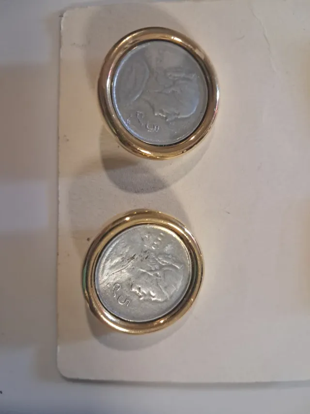 Pendientes David Grau Dorados con Moneda