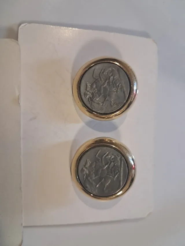 Pendientes David Grau Dorados con Moneda