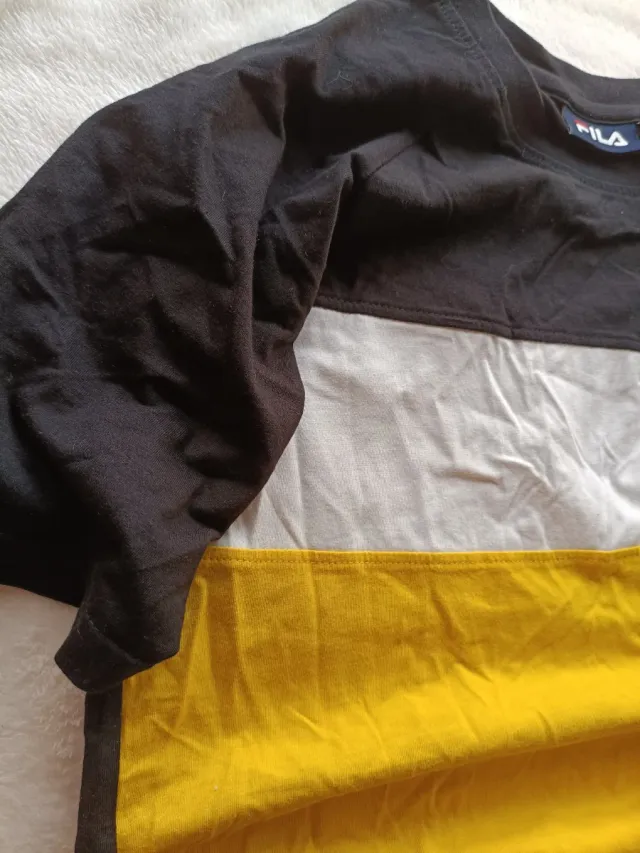 Fila Color Block T-Shirt – Black, White & Yellow