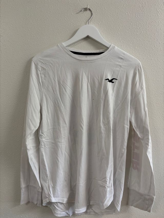 Camiseta Hollister Blanca Manga Larga