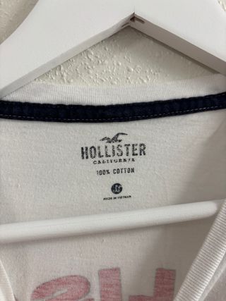 Camiseta Hollister Blanca Manga Larga