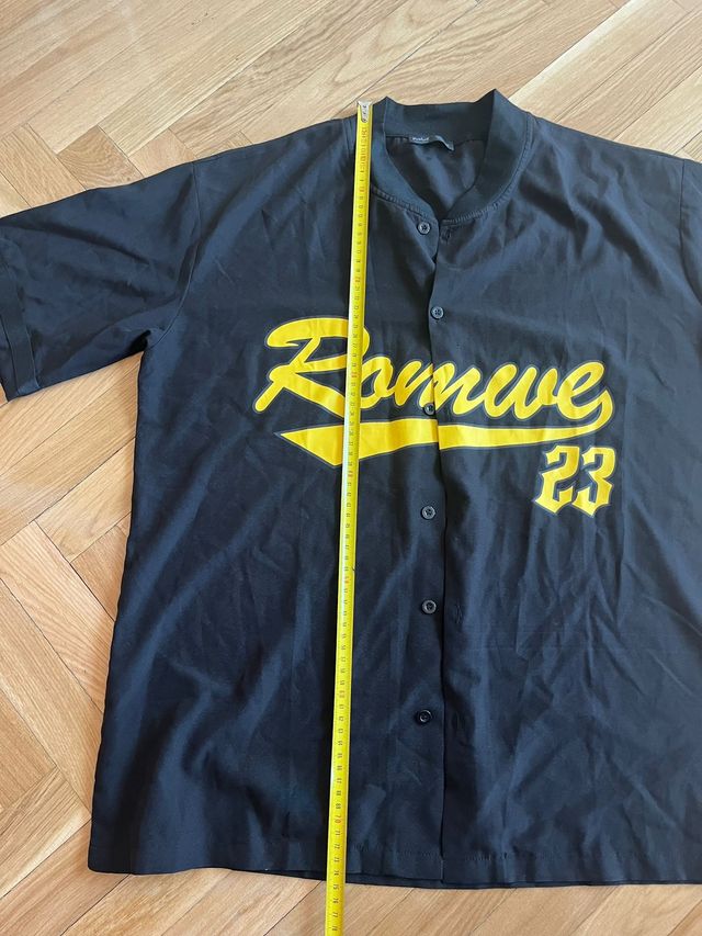 Camisa Beisbol Romwe Negra y Amarilla