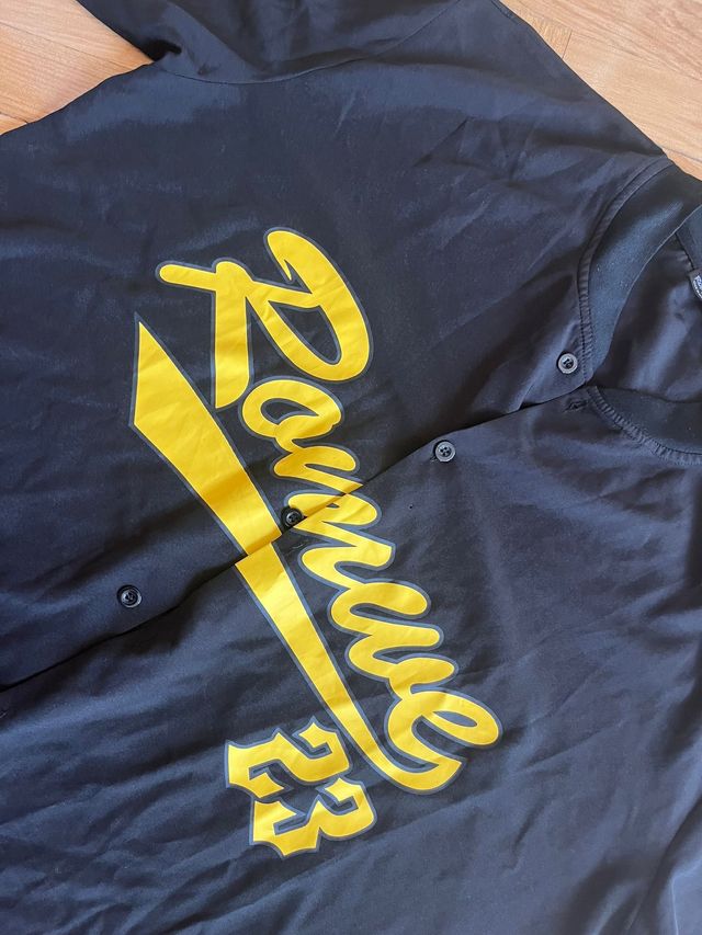 Camisa Beisbol Romwe Negra y Amarilla