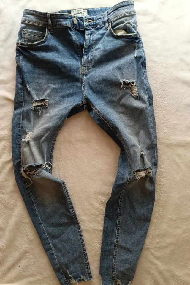 Light Blue Ripped Jeans - Talla S - Casual Urban