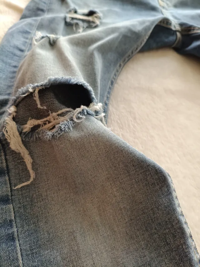 Light Blue Ripped Jeans - Talla S - Casual Urban