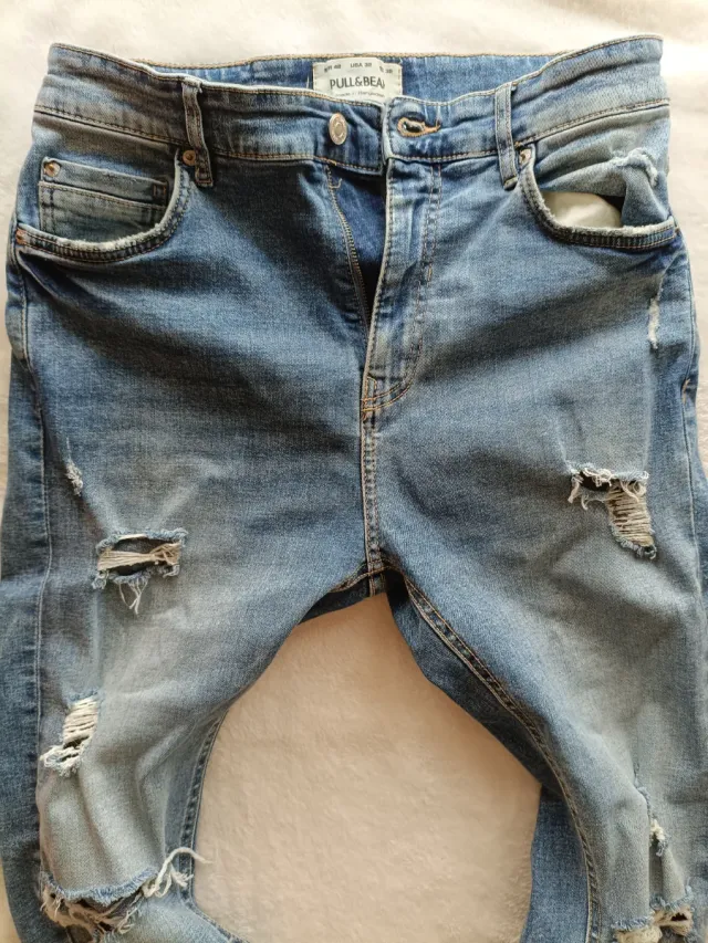 Light Blue Ripped Jeans - Talla S - Casual Urban
