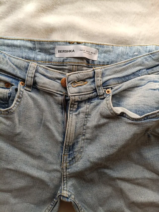 Light Blue Ripped Jeans - Bershka Men