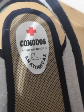 Zapatillas Comodos Mujer Azul y Dorado