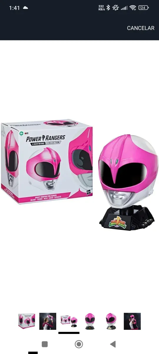 Casco Power Ranger Rosa Hasbro en perfecto estado