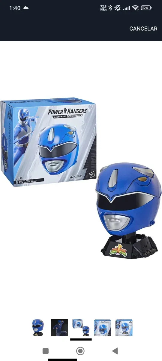 Casco Power Ranger Azul Lightning Collection